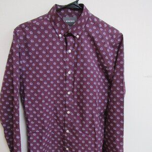 Bonobos Slim Fit Lion Head Print Long Sleeve Button Down Shirt Small
